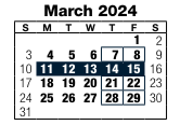 District School Academic Calendar for Blackburn Senior High Program for March 2024