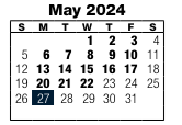 District School Academic Calendar for Blackburn Senior High Program for May 2024