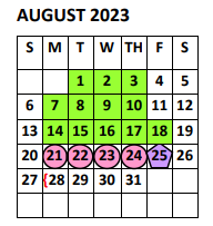 District School Academic Calendar for Doedyns Elementary for August 2023