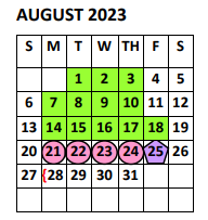 District School Academic Calendar for PSJA High School for August 2023