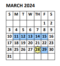 District School Academic Calendar for PSJA High School for March 2024