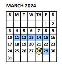 District School Academic Calendar for Doedyns Elementary for March 2024