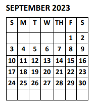 District School Academic Calendar for Doedyns Elementary for September 2023