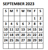 District School Academic Calendar for Santos Livas Elementary for September 2023