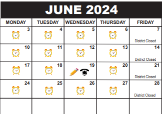 District School Academic Calendar for Jupiter Elementary School for June 2024