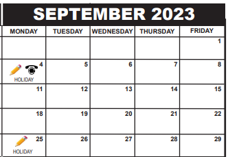 District School Academic Calendar for Inlet Grove Community High School for September 2023