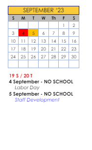 District School Academic Calendar for Ideal Alternative Ed Program for September 2023