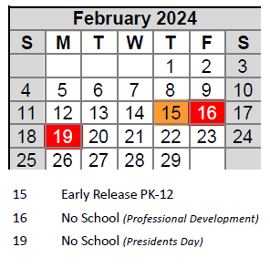 District School Academic Calendar for Highcroft Ridge ELEM. for February 2024
