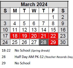 District School Academic Calendar for Highcroft Ridge ELEM. for March 2024