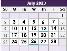 District School Academic Calendar for Dag Hammarskjold Elementary School for July 2023