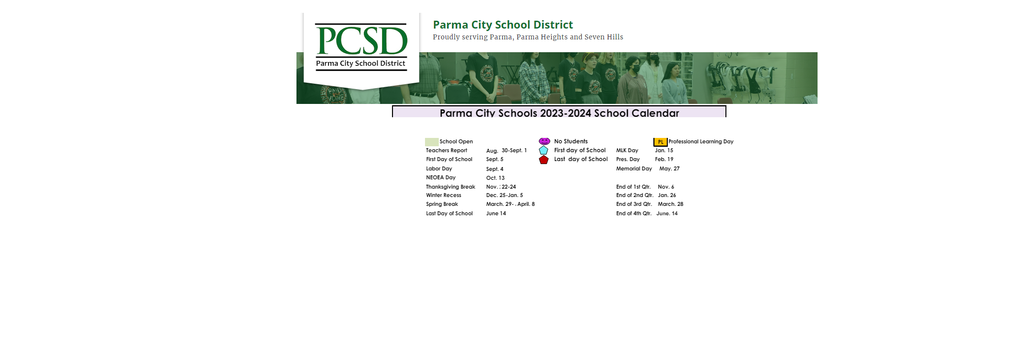 District School Academic Calendar Key for Dag Hammarskjold Elementary School