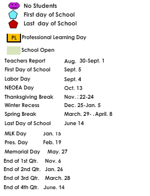 District School Academic Calendar Legend for Dag Hammarskjold Elementary School