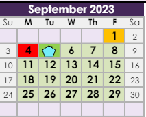 District School Academic Calendar for Dag Hammarskjold Elementary School for September 2023