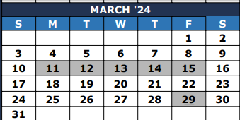 District School Academic Calendar for Frazier Elementary for March 2024