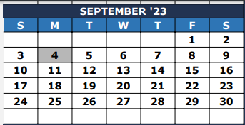 District School Academic Calendar for Morris Fifth Grade Center for September 2023