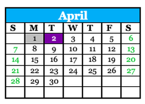 District School Academic Calendar for Gautier Elementary School for April 2024