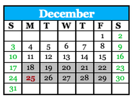 District School Academic Calendar for Gautier Elementary School for December 2023