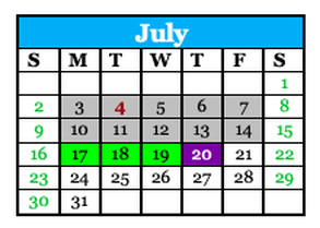 District School Academic Calendar for Gautier Elementary School for July 2023