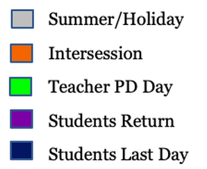 District School Academic Calendar Legend for Gautier Elementary School