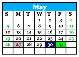 District School Academic Calendar for Gautier Elementary School for May 2024