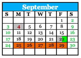 District School Academic Calendar for Gautier Elementary School for September 2023