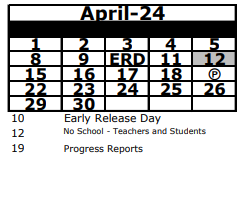 District School Academic Calendar for Seven Springs Elementary School for April 2024