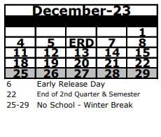 District School Academic Calendar for Pasco High School for December 2023