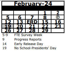 District School Academic Calendar for Adult Satellite West for February 2024