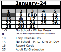 District School Academic Calendar for Quail Hollow Elementary School for January 2024