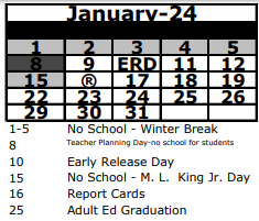 District School Academic Calendar for Wesley Chapel Elementary School for January 2024