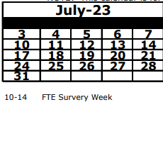 District School Academic Calendar for Wesley Chapel Elementary School for July 2023