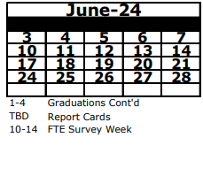 District School Academic Calendar for Wesley Chapel Elementary School for June 2024