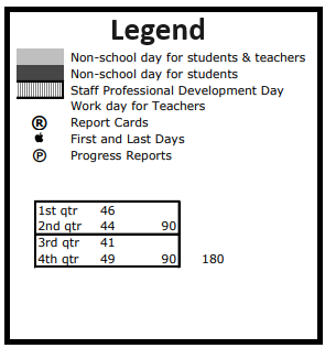 District School Academic Calendar Legend for Wesley Chapel Elementary School