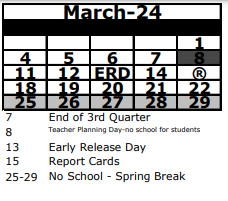 District School Academic Calendar for River Ridge High School for March 2024