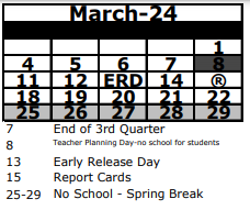 District School Academic Calendar for Wesley Chapel Elementary School for March 2024