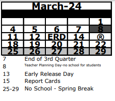 District School Academic Calendar for Hudson High School for March 2024