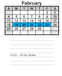 District School Academic Calendar for Matthews Learning Center for February 2024