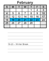 District School Academic Calendar for Hiram Elementary School for February 2024