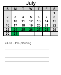 District School Academic Calendar for New Georgia Elementary School for July 2023