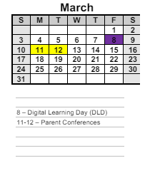 District School Academic Calendar for Hiram High School for March 2024