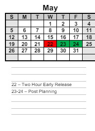 District School Academic Calendar for Abney Elementary School for May 2024