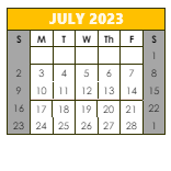 District School Academic Calendar for Nathanael Greene School for July 2023