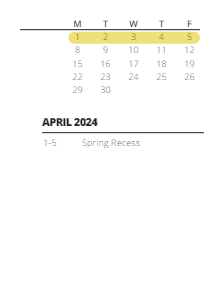 District School Academic Calendar for Meadow's Edge Elementary Sch for April 2024