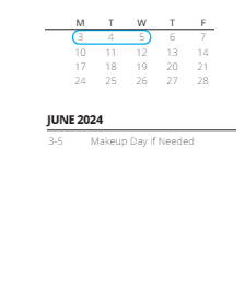 District School Academic Calendar for Meadow's Edge Elementary Sch for June 2024