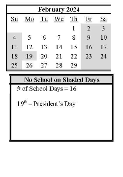 District School Academic Calendar for Lovelock Elementary School for February 2024