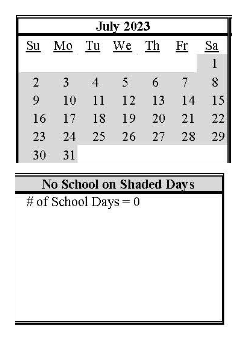 District School Academic Calendar for Lovelock Elementary School for July 2023