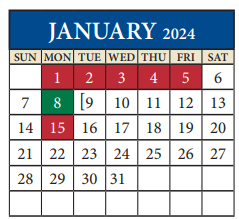 District School Academic Calendar for River Oaks Elementary for January 2024