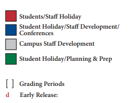 District School Academic Calendar Legend for Alter Learning Middle