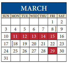 District School Academic Calendar for Rowe Lane Elementary for March 2024