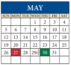 District School Academic Calendar for Murchison Elementary School for May 2024